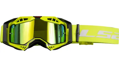 Image de LS2 AURA PRO masque moto noir jaune avec verre iridium