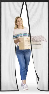 Produktbild von Magnetisches Fliegengitter für Türen und Terrassen - Einfach zu installieren, schwarz, 80 x 220 cm