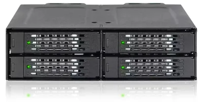 Produktbild von Icy Dock MB699VP-B, Schwarz, Metall, 15 mm, 2 Lüfter, 4 cm, 32 Gbit/s