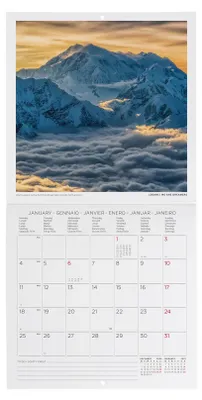 Productafbeelding van Legami – Kalender 2027, wandkalender, bergen, 12 maanden, 18 x 18 cm