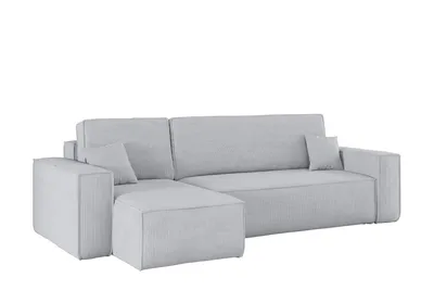 Produktbild von Kaiser Möbel Ecksofa mit schlaffunktion und bettkasten, Sofa L-form, Couch L-form BEST Poso Dicker Cord Grau Links