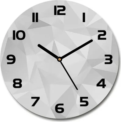 Produktbild von Wanduhr aus Glas 30fi Glasbild Glasuhr Gehärtetes Glas - schwarze-zeiger - Abstraction triangles
