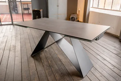 Produktbild von KAWOLA Ausziehtisch BENNO Esszimmertisch Keramik dunkelgrau 160 x 90 cm