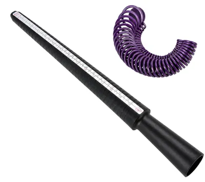 Ringgrößenmessstab aus Kunststoff, 26 cm, mit Fingermaßen, Set