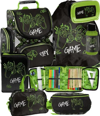 Produktbild von Joystick Schulranzen Set 7in1 Ranzen rucksack Federmäppchen Turnbeutel GAME