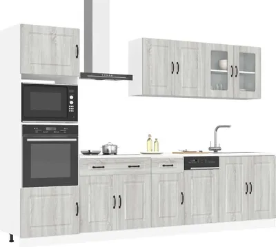 Produktbild von Möbel 7-tlg. Küchenschrank-Set Kalmar Grau Sonoma Holzwerkstoff - Küchenschränke 3314737
