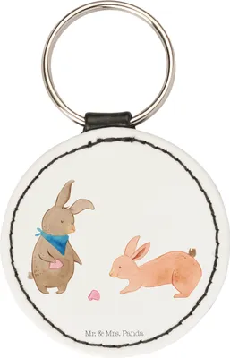Produktbild von Mr. & Mrs. Panda Schlüsselanhänger Hasen Muschel - Weiß - Geschenk, Urlaub, Anhänger, mini, Bruder, Taschenanhänger, Muscheln, kunstleder, Strand, Ferien, motiv