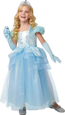 Produktbild von Deluxe Prinzessinnenkostüm für Kinder himmelblau - 116/128 (7-8 Jahre)