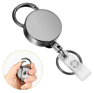 Productafbeelding van Solidchoice - Uittrekbare Sleutelhanger met ID Kaart Houder