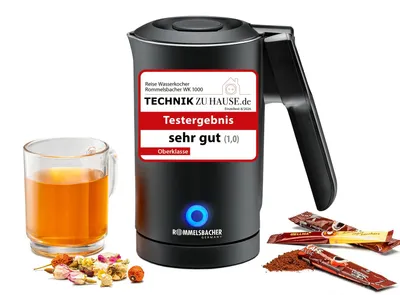 Zdjęcie produktu dla Rommelsbacher WK 1000, 0,6 l, 1000 W, Czarny, Stal nierdzewna, Plastik, Wskaźnik poziomu wody, Zabezpieczenie przed przegrzaniem