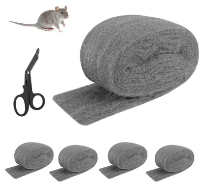 Immagine prodotto di Solidchoice - 5 pezzi di lana d'acciaio per topi, inclusa una forbice per il taglio
