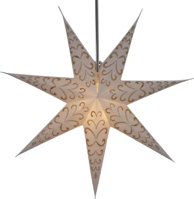 Produktbild von Faltbarer Advents Leucht Papierstern, Weihnachtsstern 60 cm - Luxury Riva, Creme-weiß, Star Fensterdeko