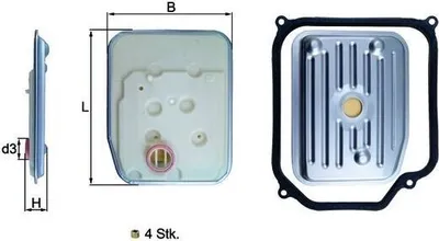 Produktbild von MAHLE HX 147KIT1 Hydraulikfiltersatz AT Automatikgetriebe für VW Golf IV Schrägheck (1J1)