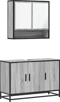 Zdjęcie produktu dla VidaXL 3300923, Szary, Dąb, Metal, Drewno, 60 kg, 900 mm, 330 mm, 600 mm