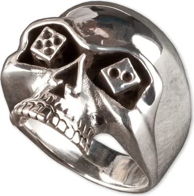 Produktbild von viva-adorno Gr. 67 (21,3 mm Ø) Herren Ring Totenkopf Skull Poker Würfel Pik Daumenring 925 Sterlingsilber SR4,
