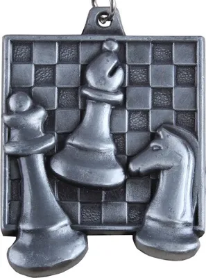 Produktbild von Quadratische Schachmedaille - Silber