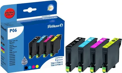 Produktbild von Pelikan P06, Schwarz, Cyan, Magenta, Gelb, 4 Stück(e), Multipack