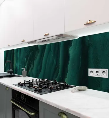 Produktbild von Küchenrückwand selbstklebend Marmor mit Wellen Spritzschutz Folie 220 x 60cm