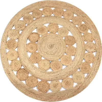 Produktbild von Teppich Flechtmuster Jute 120 cm Rund , Designerteppiche Design 2024
