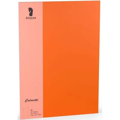Immagine prodotto di Rössler Papier 220726521 Coloretti Carta da lettere - A4, 165g, 10 fogli, arancione