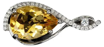 Produktbild von Naturring mit Zitronenquarzen und Zirkonia, Silber, Ringgröße 17