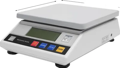 Produktbild von Elektronische Personenwaage, LCD-Display, 7,5 kg Tragfähigkeit, Präzisionsgenauigkeit 0,1 g, Silber