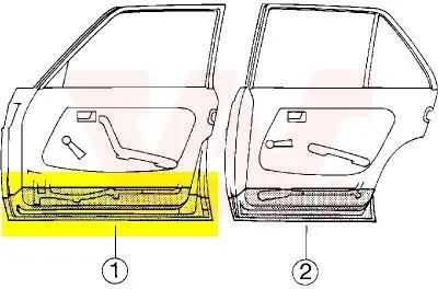 Produktbild von VAN WEZEL 3010276 Autotür Reparaturblech innerer Teil unterer Teil vorne Rechts passend für MERCEDES-BENZ Stufenheck (W123) W123 T-modell (S123)