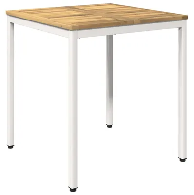 Zdjęcie produktu dla Stół ogrodowy vidaXL, biały, 70 x 68,5 x 75 cm, wykonany z litego drewna akacji