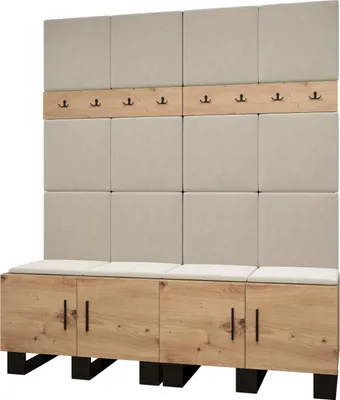 Produktbild von Garderobe ARTIN Set 3 mit gepolsterten Paneelen Industrial Design