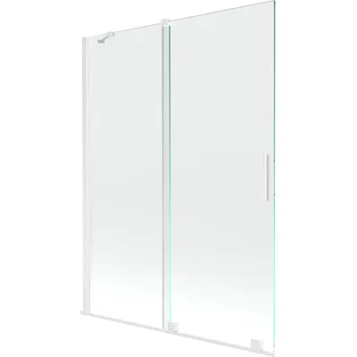 Obrázok produktu pre Mexen Velar vaňová zástena dvojkrídlová Posuvný 130 x 150 cm, Priehľadné, Biela - 896-130-000-01-20