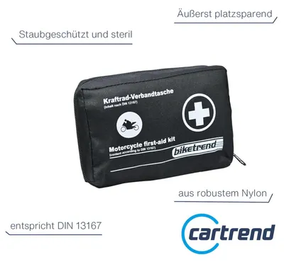 Produktbild von cartrend Verbandtasche Motorrad, 19.5 x 5 x 12 cm, Schwarz