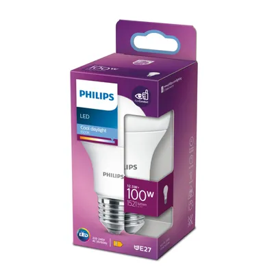 A product box for a Philips LED light bulb.