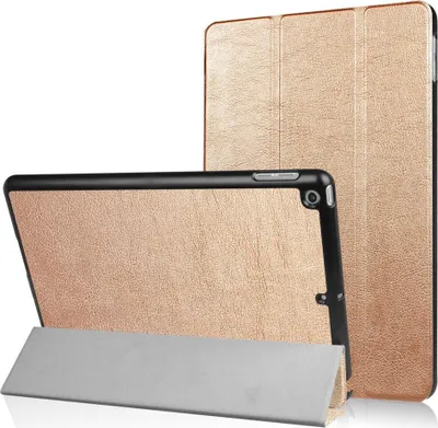 Produktbild von iPad 9.7 (2017/2018) Hülle - Tri-Fold Ständer Klapphülle mit Schlaf/Wach-Funktion - Gold