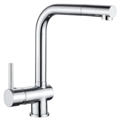 Produktbild von Küchenarmatur modern mit Brause Messing verchromt