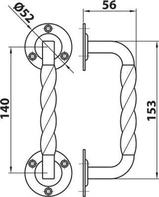 Zdjęcie produktu dla Dekoracyjny przykręcany uchwyt drzwiowy AMIG 103, 140 mm, czarny