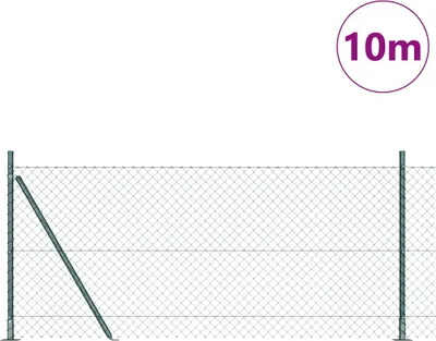 Produktbild von vidaXL Maschendrahtzaun mit Betonsockel 10 x 0,8 m Grün Netz