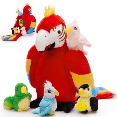 Immagine prodotto di Orsacchiotto pappagallo XXL con 4 cuccioli