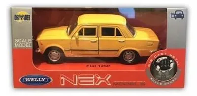 Produktbild von Welly Fiat 125p Gelbes Metallmodell Maßstab 1:32