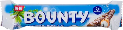 A product package for Bounty Crispy Rolls.