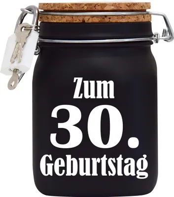 Produktbild von Spardose Geld Geschenk Ideen 30. Geburtstag Schwarz Größe L 1 Liter