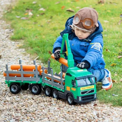 Produktbild von Polesie Volvo Holztransporter mit Anhänger 78x19x25 cm 1450652