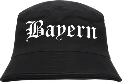 Produktbild von Bayern Fischerhut mit Wappen - Bucket Hat S/M Schwarz