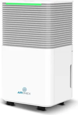 Produktbild von Aironex LO12 Luftentfeuchter elektrisch 12L/Tag – flüsterleise (36 dB), ideal für Schlafzimmer & Badezimmer, 2L Tank, Automatikmodus mit Hygrometer