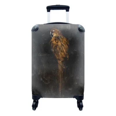 Obrázek produktu pro Kufr Příruční zavazadlo na kolečkách Malý cestovní kufr na 4 kolečkách Papoušek - Pták - foto - Velikost kabiny < 55x40x23 cm a 55x40x20 cm -