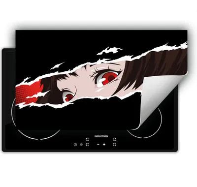 Image de DarHaus Plaque de cuisson 90x52 cm Tapis antidérapant Enroulable, noir - Anime