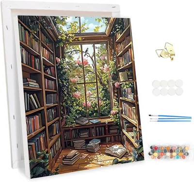 Zdjęcie produktu dla DIY Malowanie po numerach zestaw, oprawione płótno 30x40cm, 3 pędzle, farby akrylowe, dla dorosłych