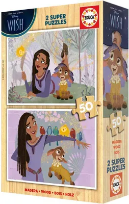Productafbeelding van EDUCA Houten puzzel "Wensen", 2 sets van 50 stukjes