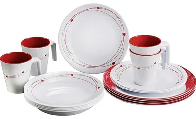 Immagine prodotto di Brunner 0830160N.C8A, rosso, bianco, melamina, 4 persone, 4 ciotole, 4 pezzi, 300 ml