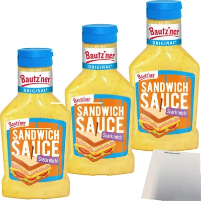 Produktbild von Bautzner Sandwich Sauce 3er Pack (3x300ml Flasche) + usy Block