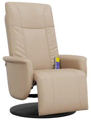 Produktbild von vidaXL Massagesessel mit Fußteil Cappuccino-Braun Kunstleder